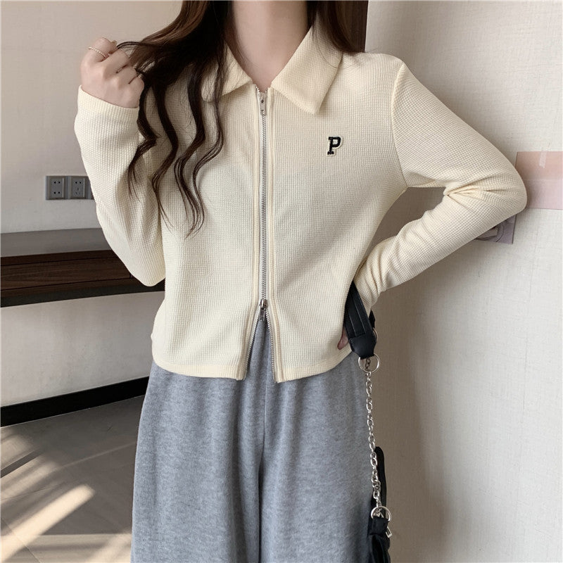 Femme Waffle Strik Zip-Up Jakke Stilla