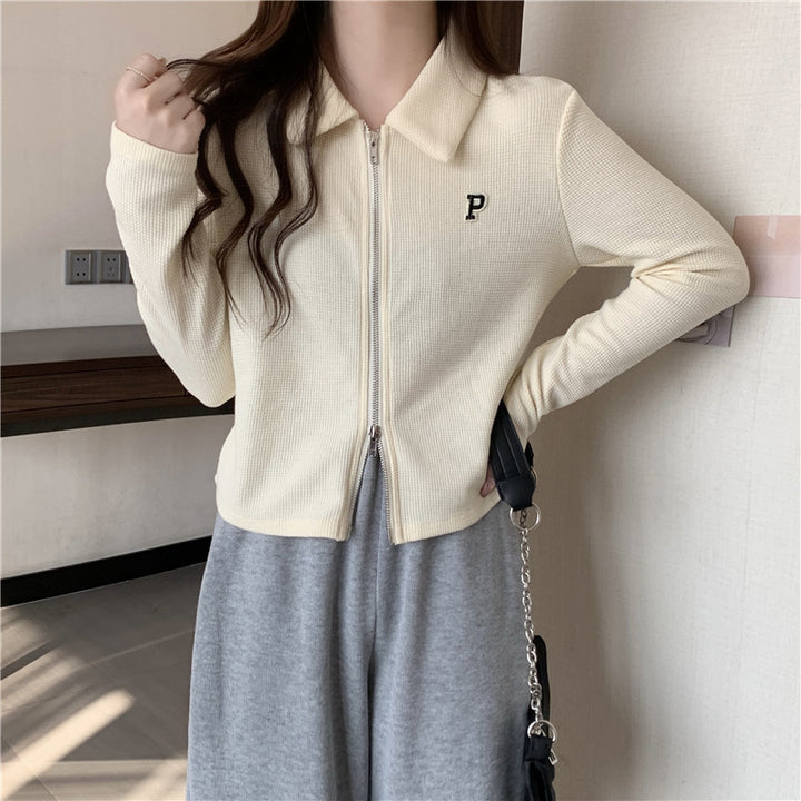 Femme Waffle Strik Zip-Up Jakke Stilla