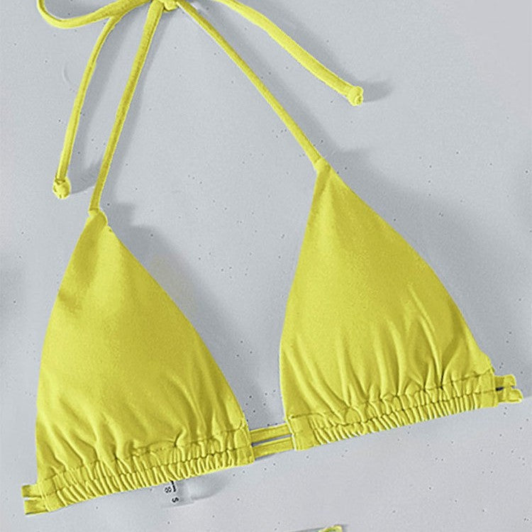 Dame bikini med justerbare stropper og gennemsigtig indpakningsnederdel Skovae