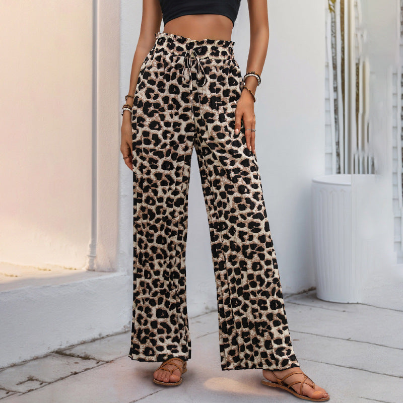 Femme Bred-Ben-Bukser med Leopardsmønster Stilla