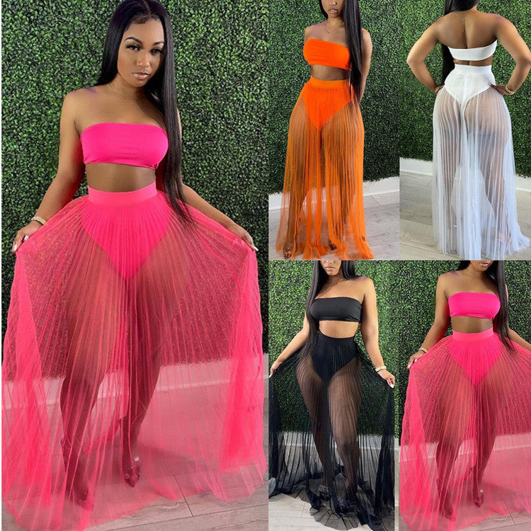 Dame Tulle-nederdel med bandeau-top Stilla