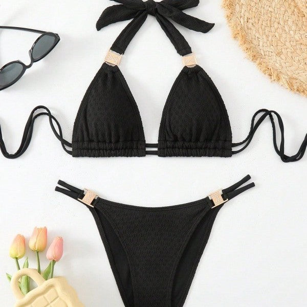 Dame bikini-sæt med justerbare stropper og elegante accenter Stilla