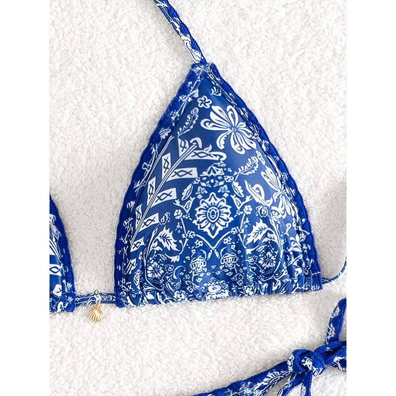 Dame bikini-sæt med elegante bånd og trendy mønster Stilla