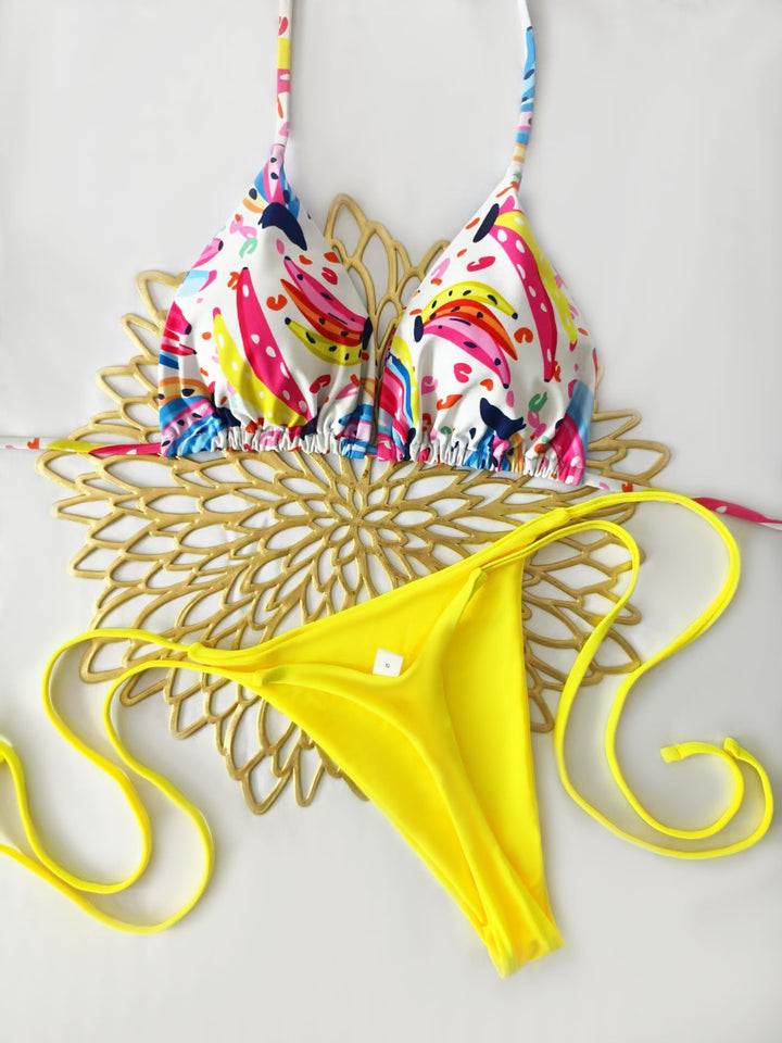 Damer Bikini-sæt med trendy dyretryk og moderigtigt sløjfe-detalje Skovae