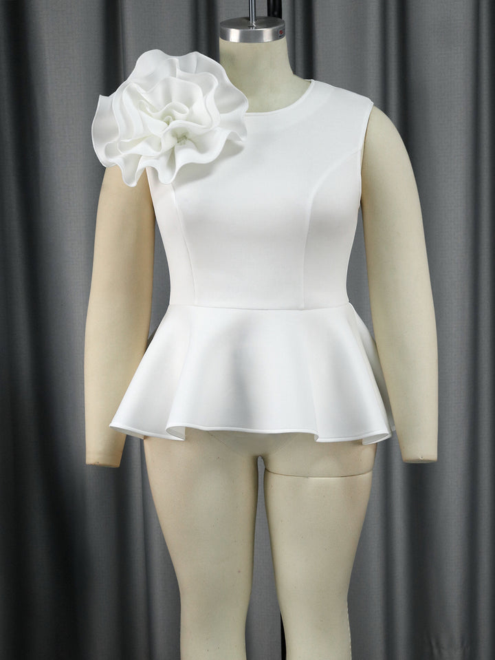 Dame Elegant top med volumøs ruffle detalje Skovae