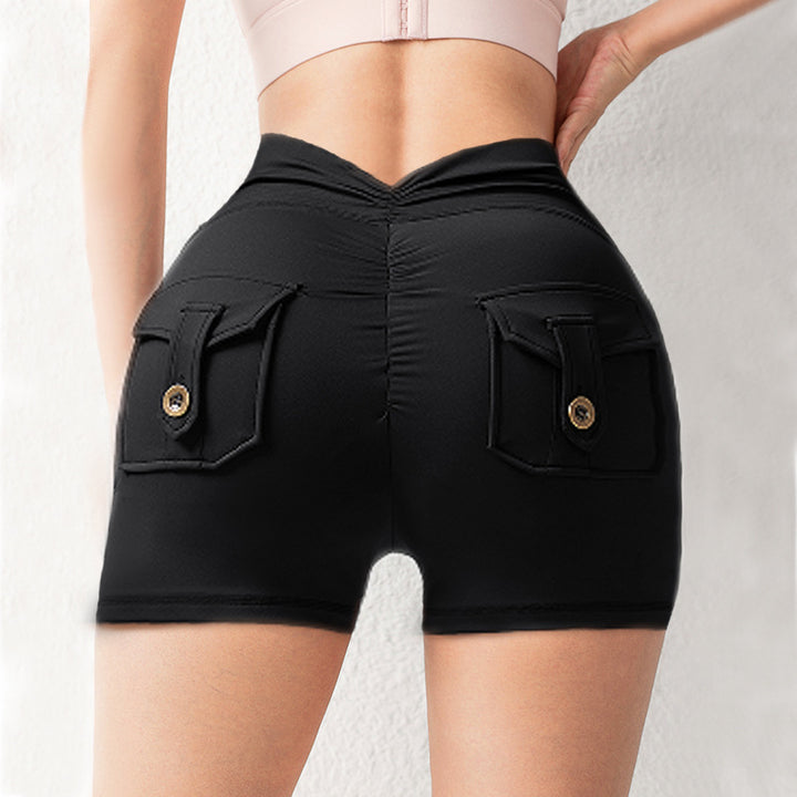 Dame Højtaljede Sportshorts med praktiske Cargo-lommer og figursyet snit Stilla