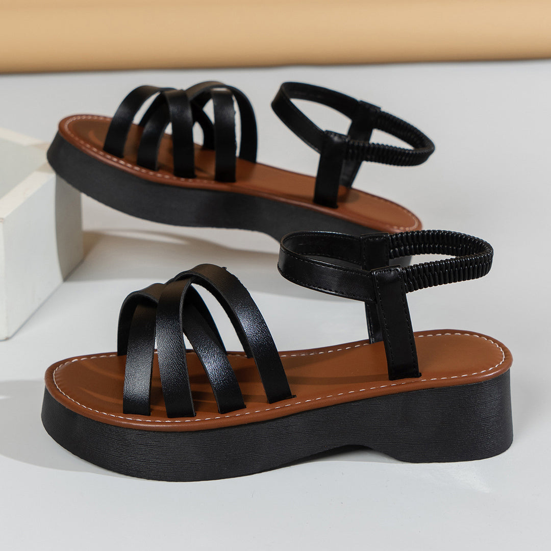 Dame modische Plateau-sandaler med fletet remdesign Stilla