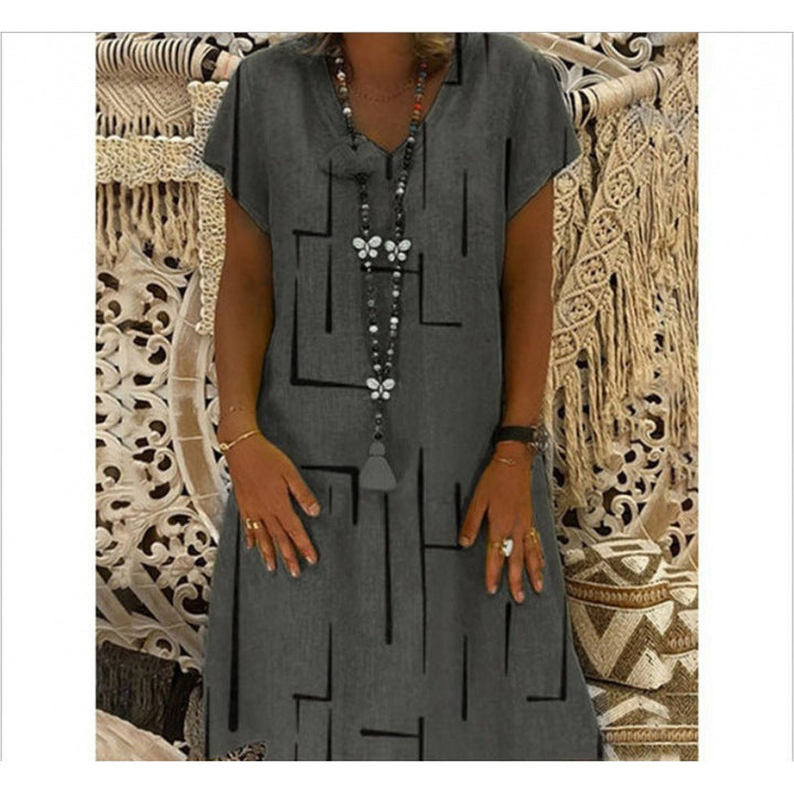Stilla | Trendy Print V-Hals Kjole