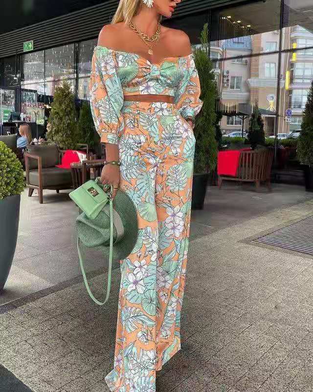 Dame Off-Shoulder Overdel med blomsterprint og afslappet pasform Stilla