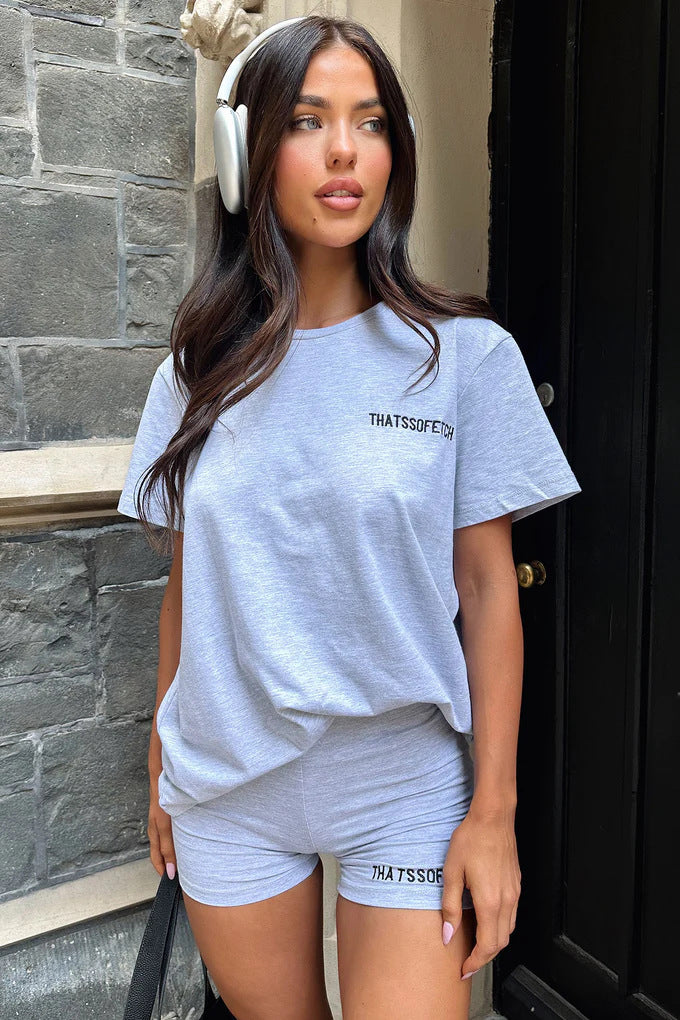 Dame Lounge-Sæt med afslappet T-shirt og shorts Skovae