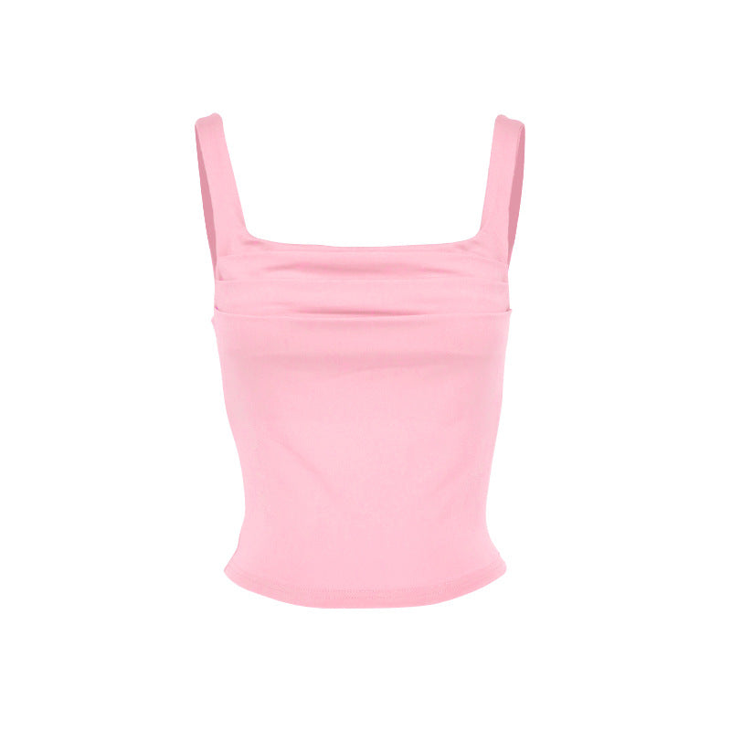 Dame moderigtigt Crop-Top med firkantet udskæring og rynkning Skovae