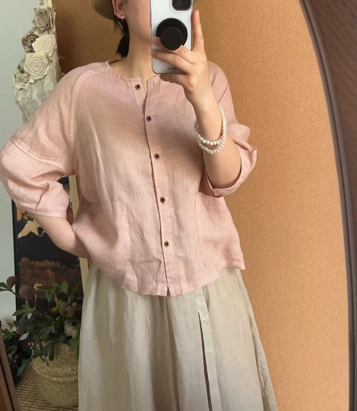 Femme Button-Up Let Linnedel Stilla