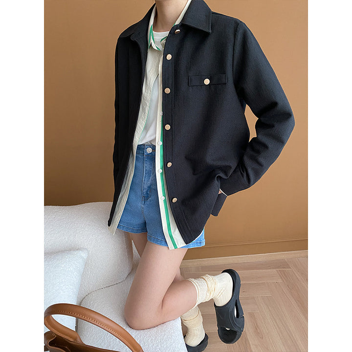 Kvindernes Oversized Blouson Jakke med Knapdetalje Stilla