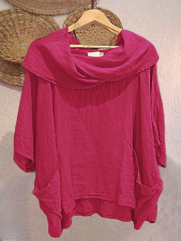 Damer Oversize Bluse med generøs krave Stilla