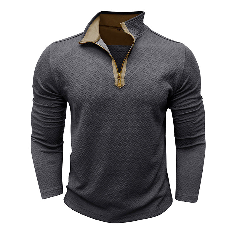 Herre moderigtig pullover med halvmultipart zip Stilla