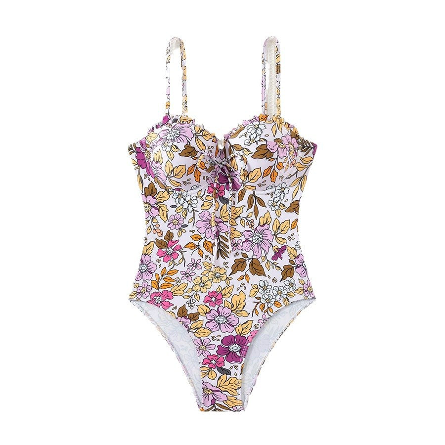 Dame One-Piece Badedragt med blomstermotiv og justerbare stropper Stilla