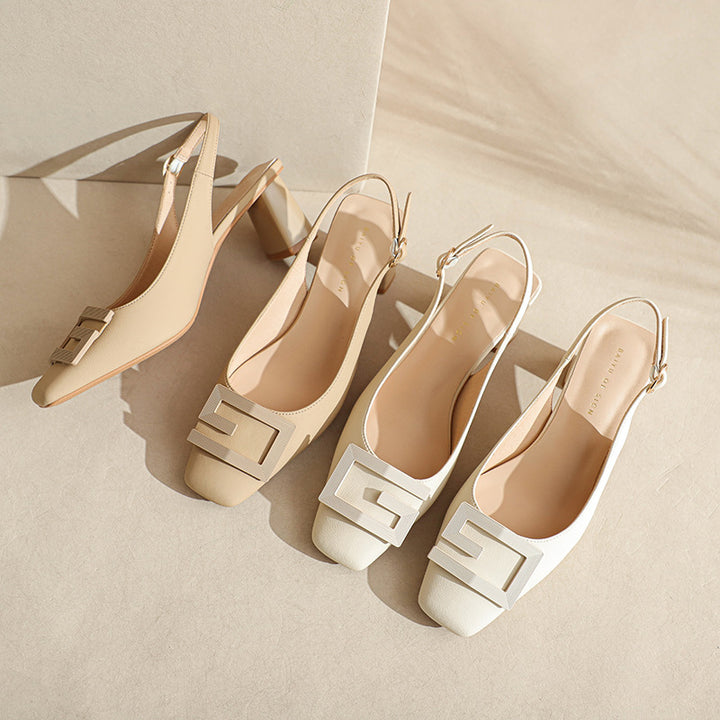 Kvinder Slingback Blokhælsko med elegant spænde-detalje Stilla