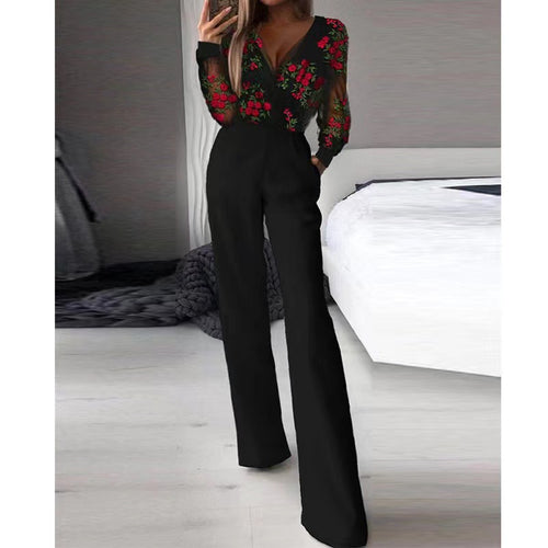 Dame Elegant og romantisk jumpsuit med florale spidsdetaljer Stilla