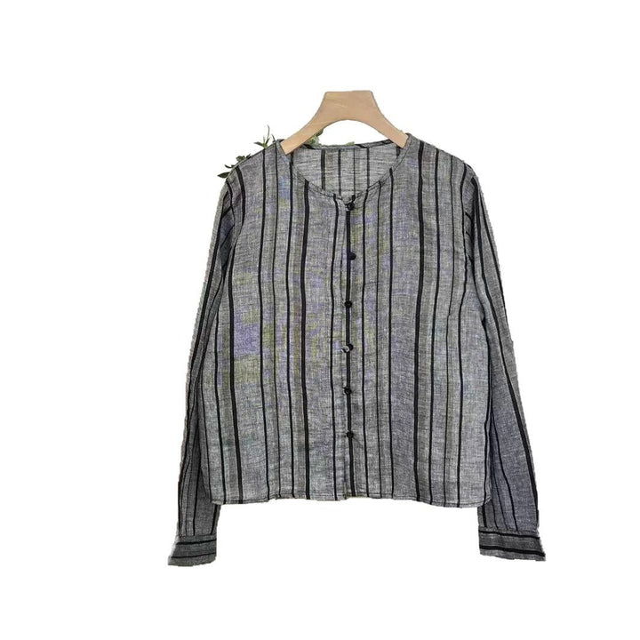 Femme stribet let Button-Up skjorte Stilla