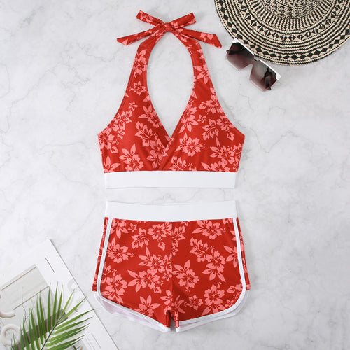 Dame Floral Print Sporty Badetøj Sæt Stilla