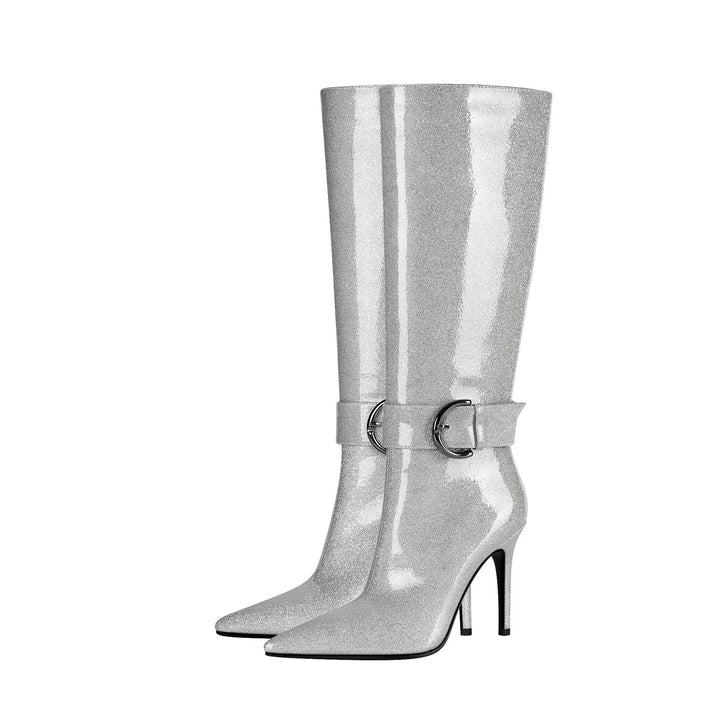 Femme High-Stiletto Over-the-Knee Glimmerstøvler Stilla