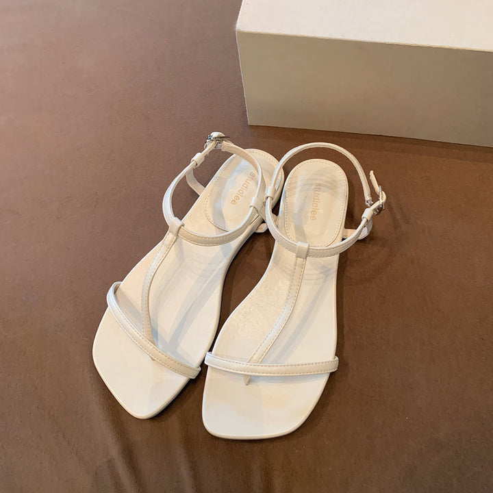 Dame Minimalistiske Flade T-Rem Sandaler Stilla