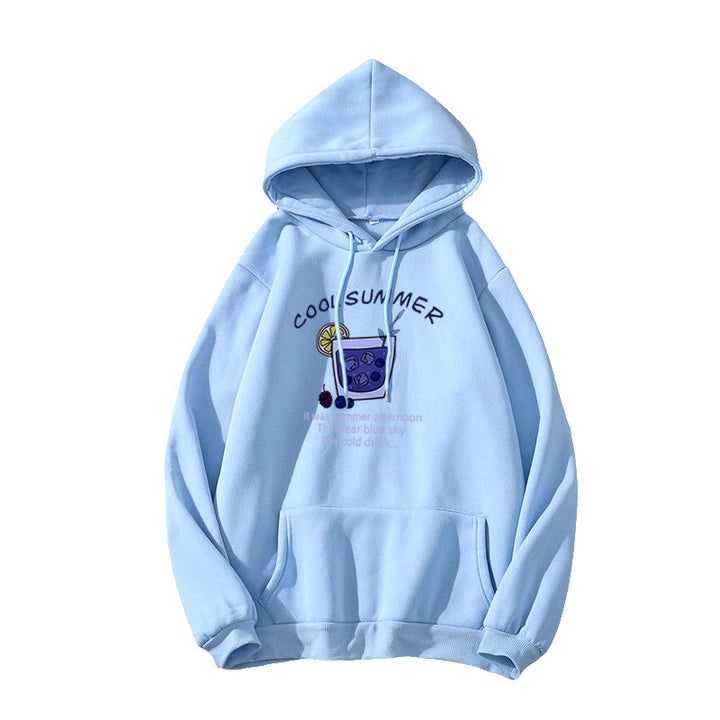 Kvinders hoodie med muntert sommermotiv Skovae
