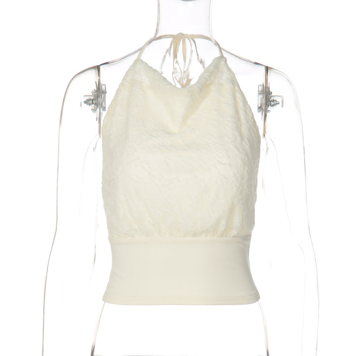Dame Halter-top med raffineret stofmix Skovae