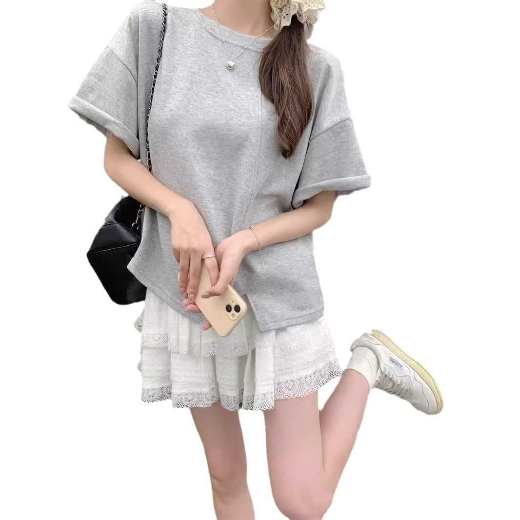 Damer Casual Oversized Kortærmet T-Shirt Stilla