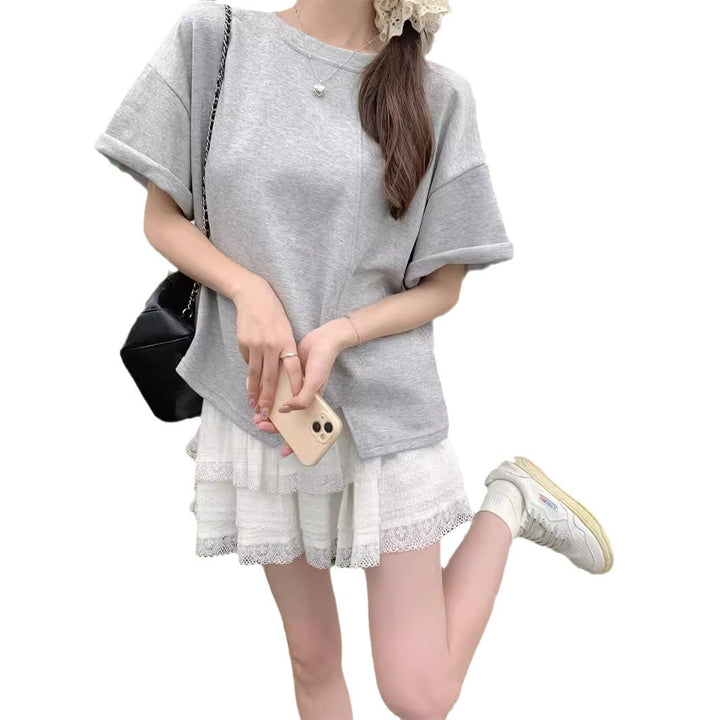 Damer Casual Oversized Kortærmet T-Shirt Stilla