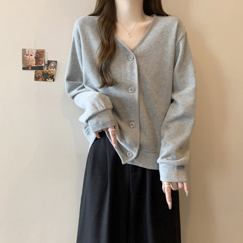 Femme Knaplukning Blød Strik Cardigan Stilla