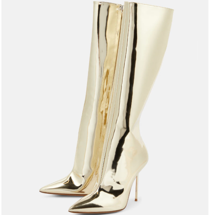 Femme Højglans Stiletto Lårstøvler Stilla