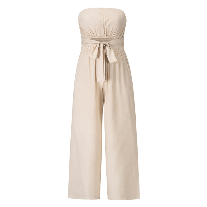 Stilla | Afslappet Uden Ærmer Crop Top Bred Ben Lang Jumpsuit