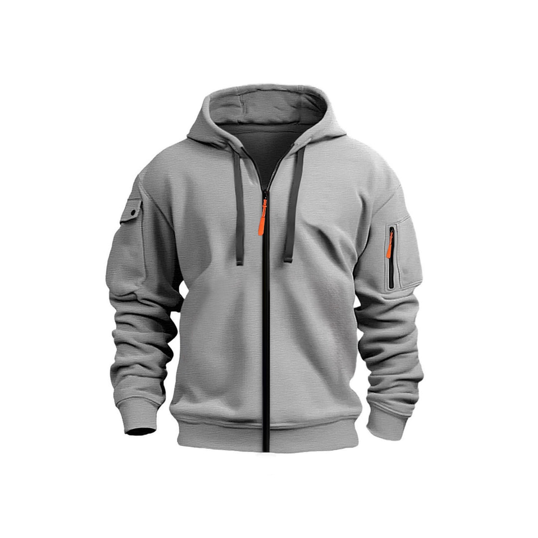 Herre hoodie jakke med funktionelle lynlås lommer og moderne snit Skovae