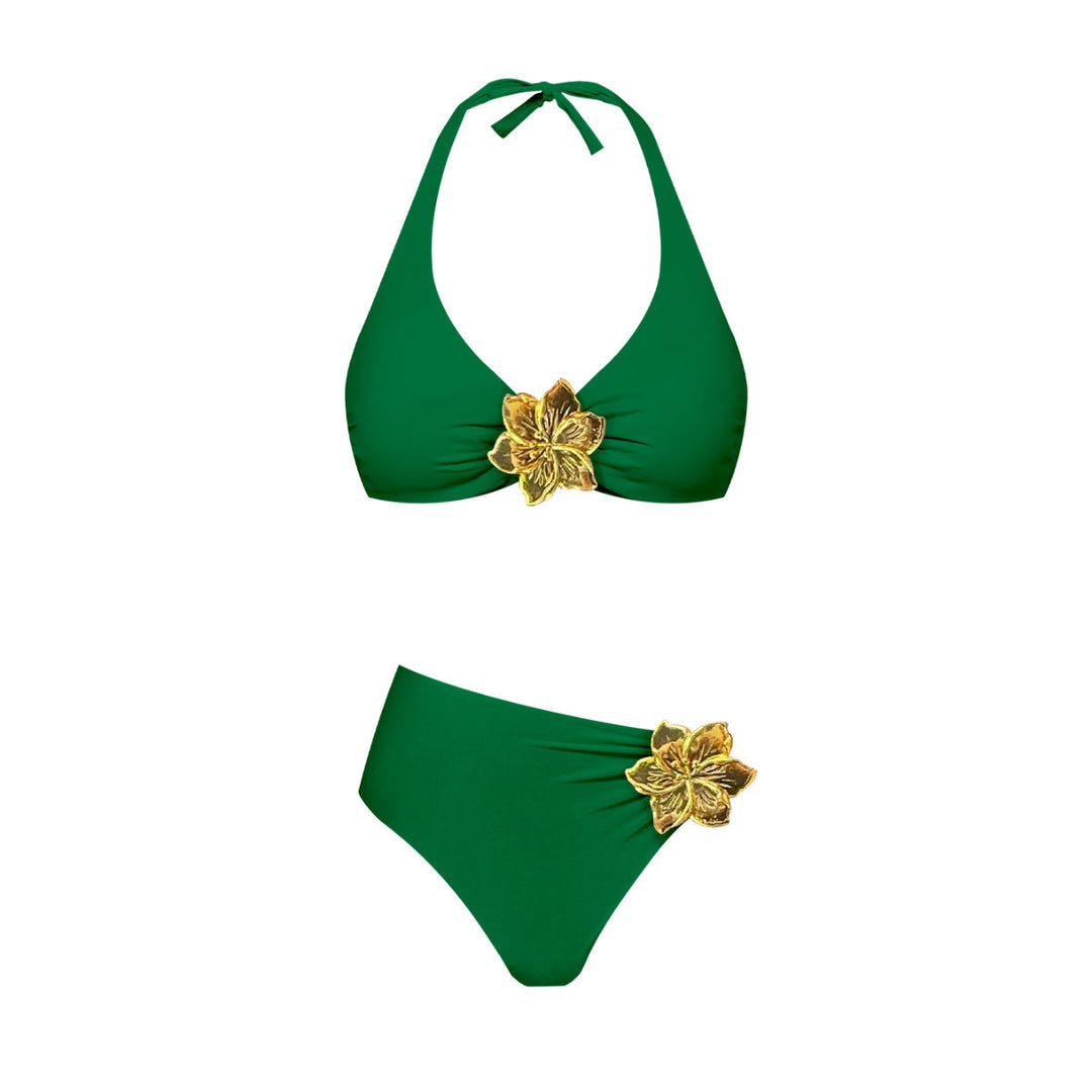 Dame Bikini-sæt med raffineret blomsterapplikation og stilige stropper Stilla