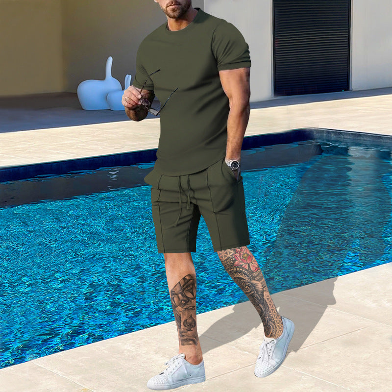 Herrer Sporty Kortærmet T-Shirt med matchende Jersey-Shorts Stilla
