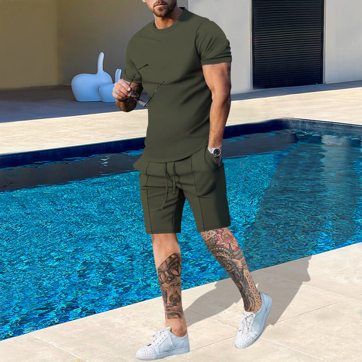 Herrer Sporty Kortærmet T-Shirt med matchende Jersey-Shorts Stilla