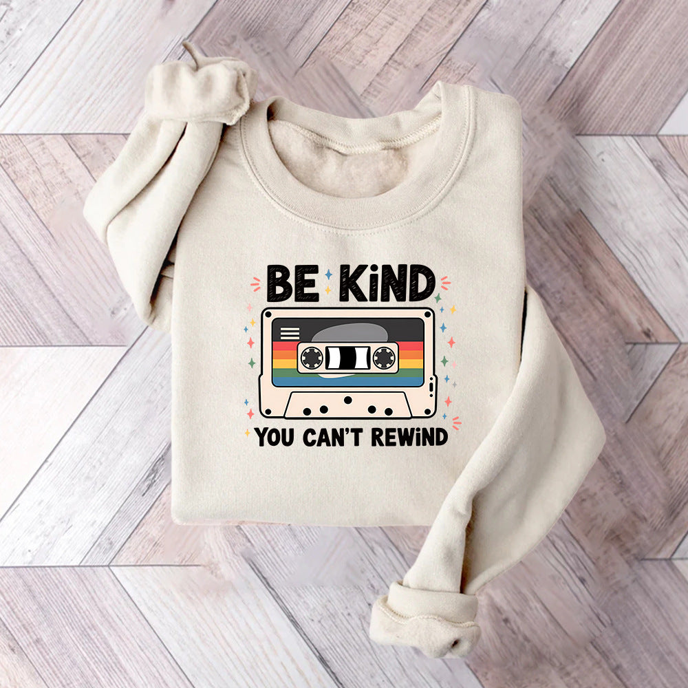 Kvinders sweatshirt med vintage kassette-design og inspirerende skrift Stilla