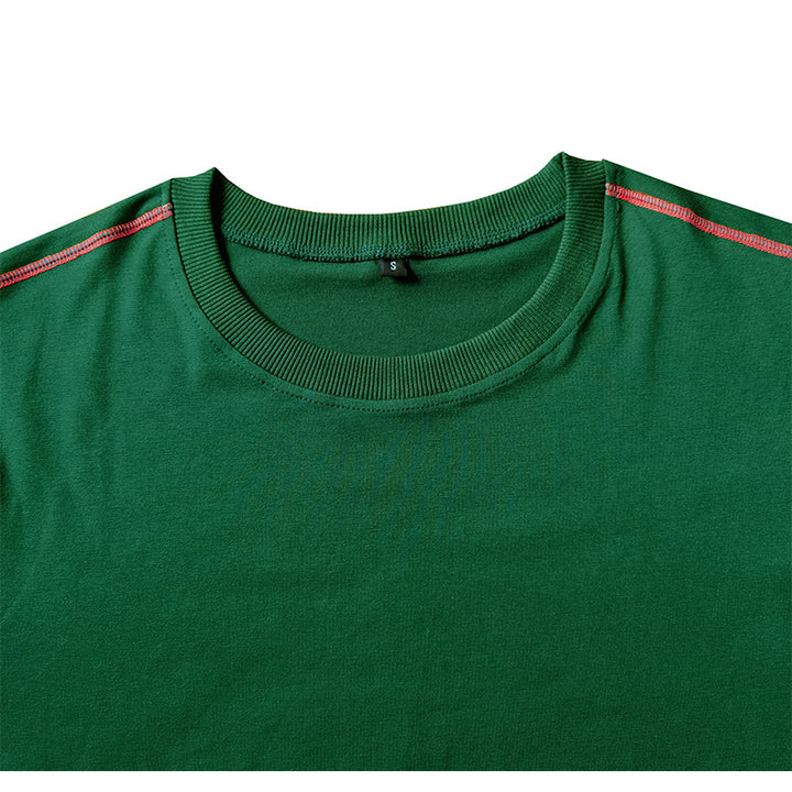 Herrer Rund hals T-shirt med kontrasterende ærmer og afslappet pasform Stilla