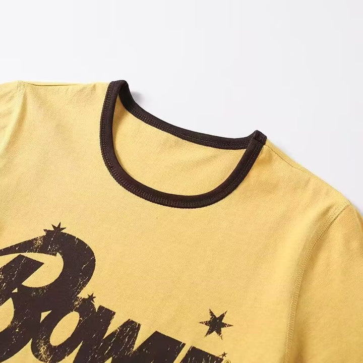 Dame Vintage T-shirt med rund halsudskæring Skovae