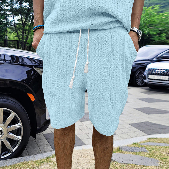 Herrer afslappede cargo-shorts med elastisk talje og praktiske lommer Stilla