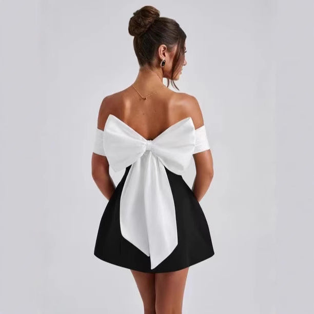Dame Off-Shoulder Cocktailkjole med udvidet Skørt Stilla