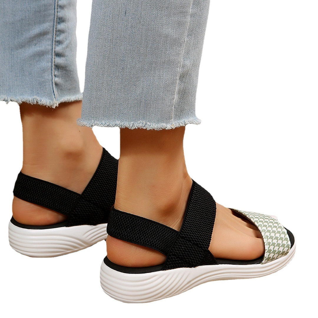 Dame Komfortable Sandaler med elastisk fodbede og stilfuldt mønster Stilla
