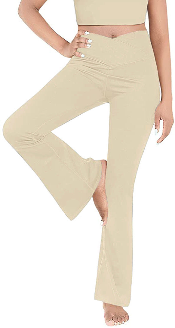 Dame afslappede Bootcut-leggings med høj talje og åndbart materiale Skovae