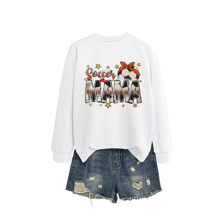 Kvinders sweatshirt med iøjnefaldende "Soccer Mama" print og behagelig pasform Stilla