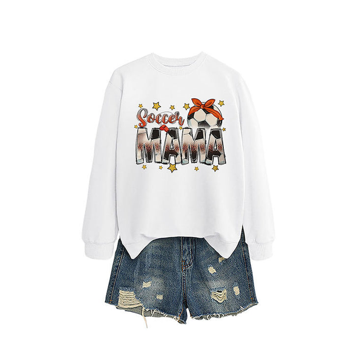 Kvinders sweatshirt med iøjnefaldende "Soccer Mama" print og behagelig pasform Stilla