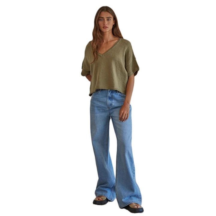 Dame brede jeans med høj talje Stilla