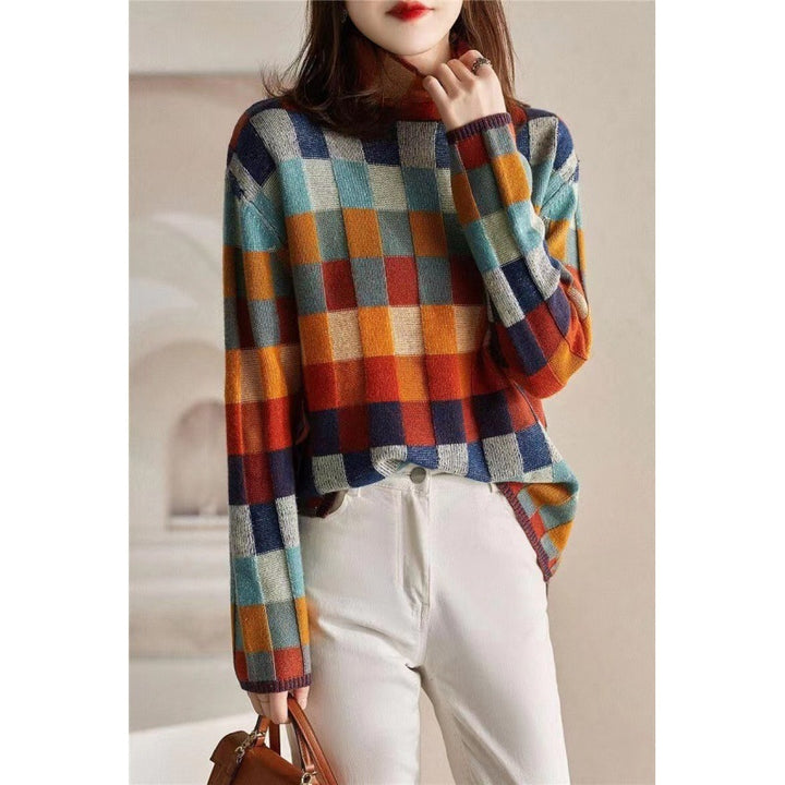 Dame afslappet sweater med høj krave Stilla