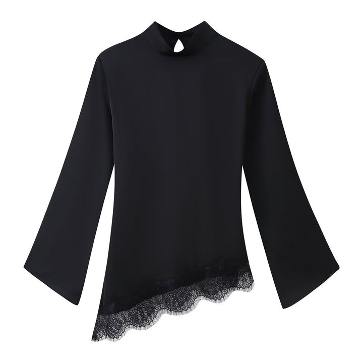 Dame elegant top med iøjnefaldende spidseafslutning Skovae