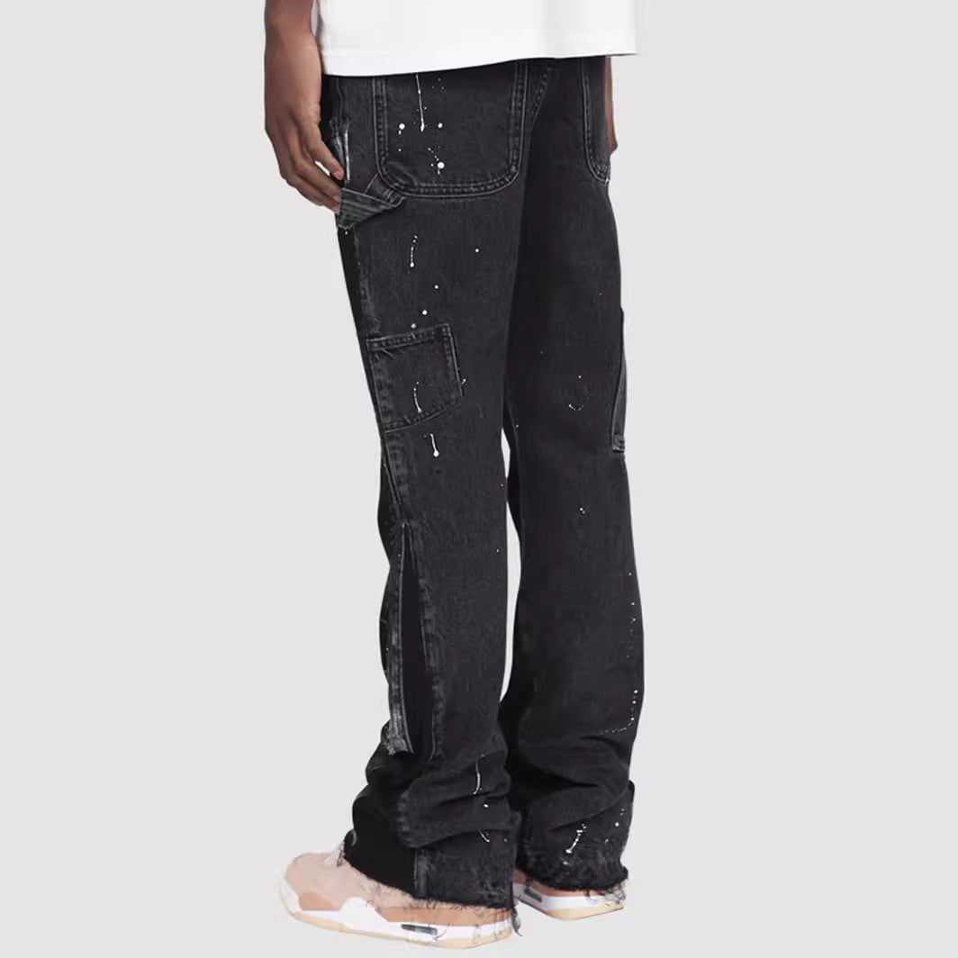 Herre Cargo-Jeans med unikt vaskeeffekt Stilla